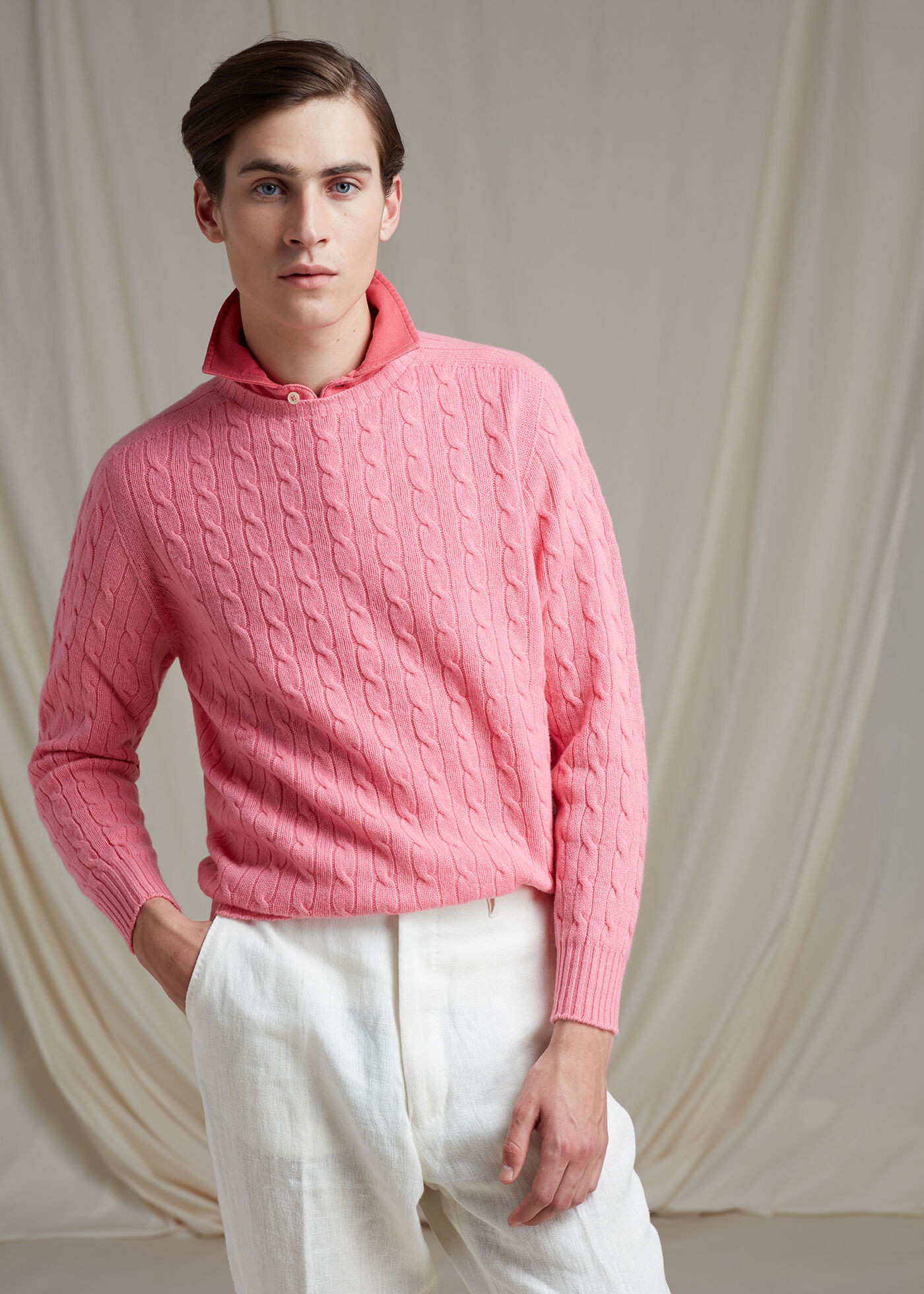 Coral Cashmere Sweater Look
